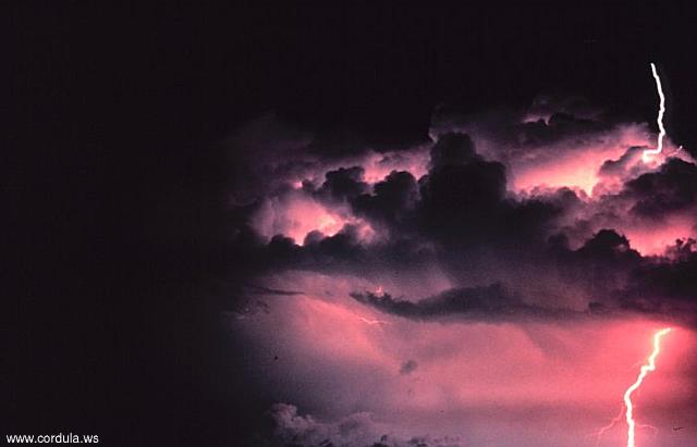 Cordula's Web. NOAA. Cloud-to-ground lightning stroke, Norman, Oklahoma.