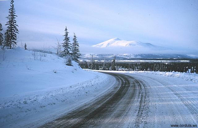 Cordula's Web. NOAA. Snowy road. Whitehorse, Yukon Territory, Canada.