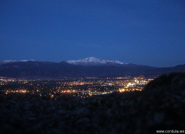 Cordula's Web. Flickr. Sunrise over Pikes Peak and Colorado Springs.