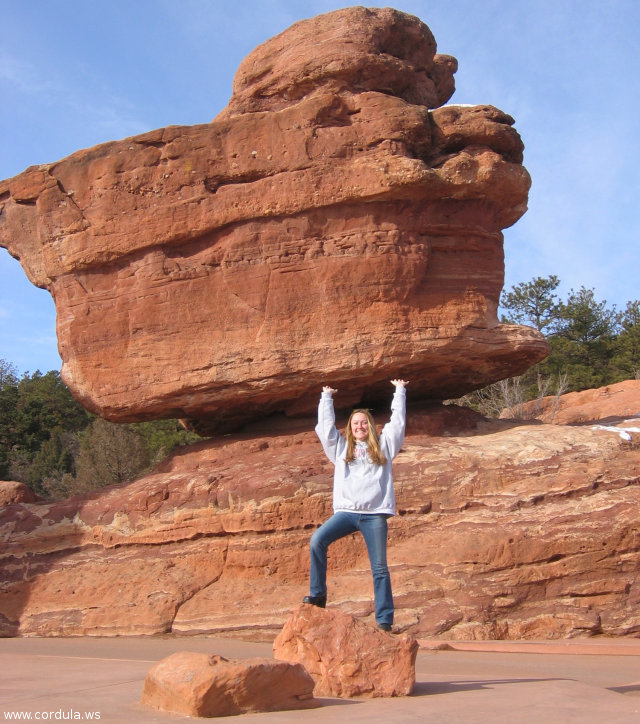 Cordula's Web. Flickr. Mel holding the Rock. Garden of the Gods, Colorado Springs.