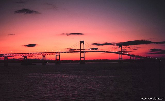 Cordula's Web. NOAA. Newport Bridge at Sunset. Rhode Island.