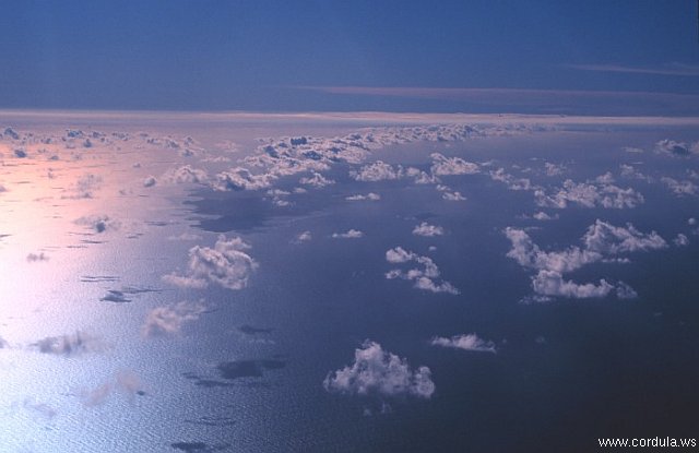 Cordula's Web. NOAA. Tropical popcorn cumulus at sunset, St. Croix, United States Virgin Islands.