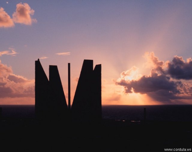 Cordula's Web. NOAA. Sunrise at the Point Udall Millennium Monument. St. Croix, United States Virgin Islands.