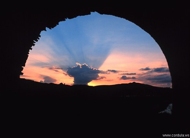 Cordula's Web. NOAA. A Danish windwill ruin at sunset on the northeast end of St. Croix.