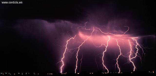 Cordula's Web. NOAA. Cloud-to-ground lightning strokes, Norman, Oklahoma.