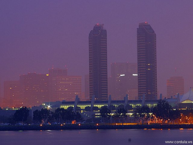 Cordula's Web. PDPHOTO.ORG. San Diego Skyline on a Foggy Morning.