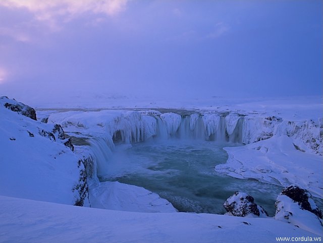 Cordula's Web. Wikicommons. Godafoss in Winter, Iceland.