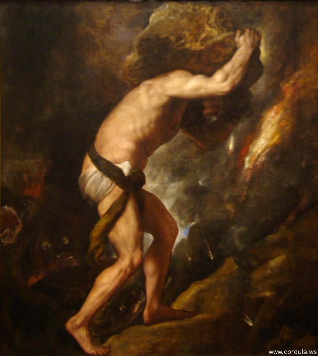 Cordula's Web. Wikicommons. Tizian's Sisyphus.