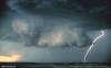 Cordula's Web. NOAA. Wall cloud with lightning.